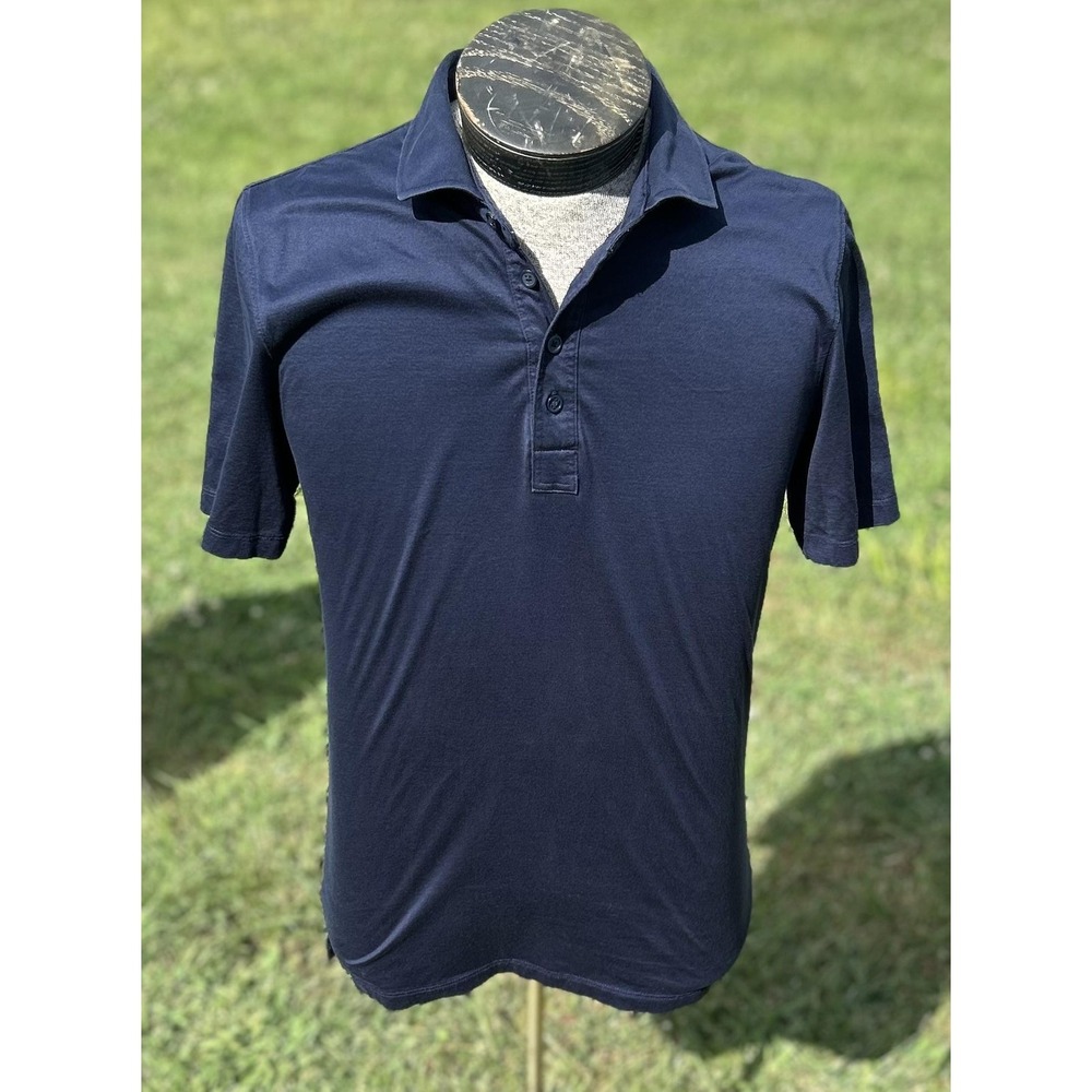 G/Fore Polo Shirt Mens Large Navy Blue Performance Golf Athletic Made Korea Logo - Picture 2 of 14